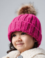 Infant Faux Fur Pom Pom Chunky Beanie, Beechfield B412a...