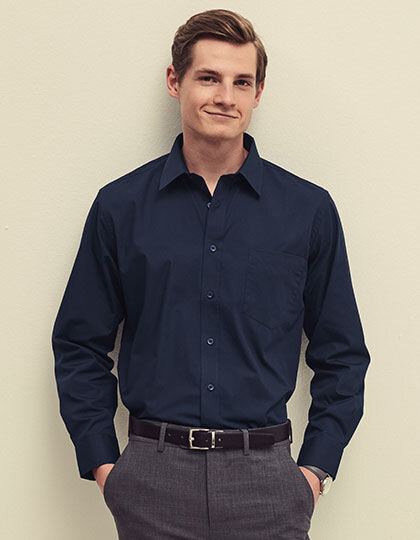 Men&acute;s Long Sleeve Poplin Shirt, Fruit of the Loom 65-118-0 // F602