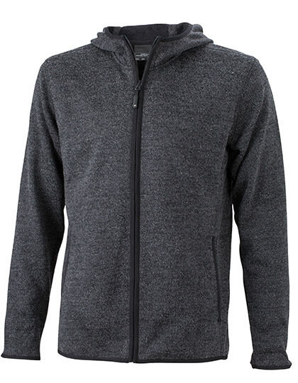 Men&acute;s Knitted Fleece Hoody, James+Nicholson JN589 // JN589