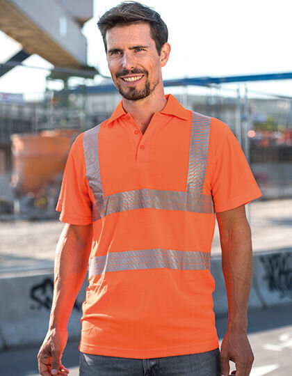 Hi-Vis Broken Reflective Polo Shirt Manchester, Korntex KXBRP // KX073