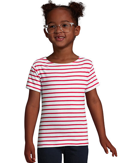 Kids&acute; Round Neck Striped T-Shirt Miles, SOL&acute;S 01400 // L01400