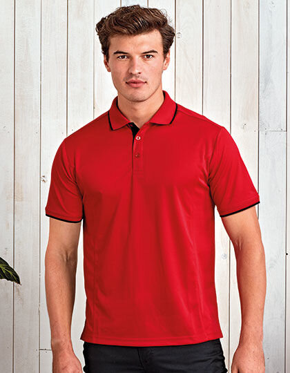 Men&acute;s Contrast Coolchecker&reg; Polo, Premier Workwear PR618 // PW618