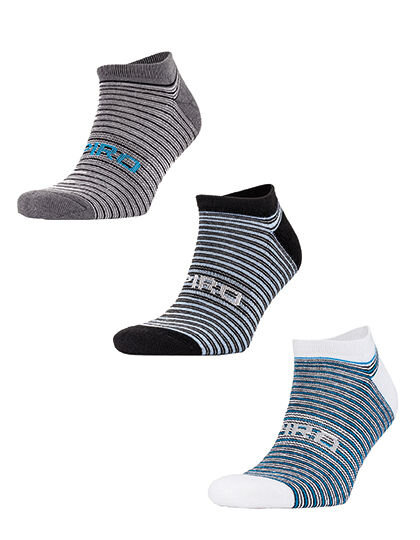 3-Pack Mixed Stripe Coolmax Sneaker Socks, SPIRO S295X // RT295