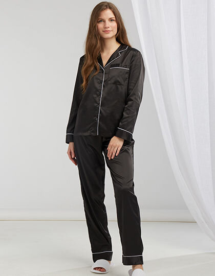 Ladies&acute; Satin Long Pyjamas, Towel City TC055 // TC055