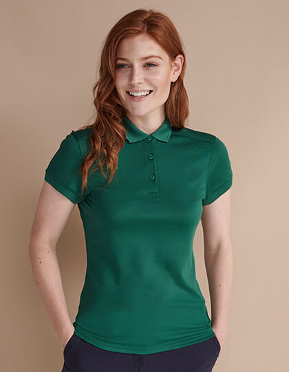 Ladies&acute; Slim Fit Stretch Polo Shirt + Wicking Finish, Henbury H461 // W461