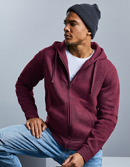 Men&acute;s Authentic Melange Zipped Hood Sweat, Russell R-263M-0 // Z263M