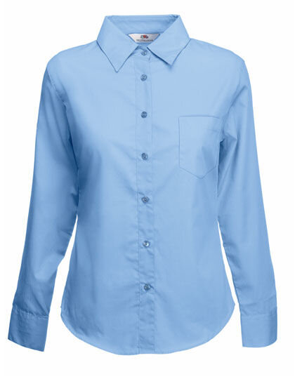 Ladies&acute; Long Sleeve Poplin Shirt, Fruit of the Loom 65-012-0 // F702