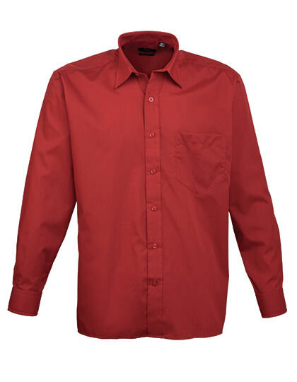 Men&acute;s Poplin Long Sleeve Shirt, Premier Workwear PR200 // PW200