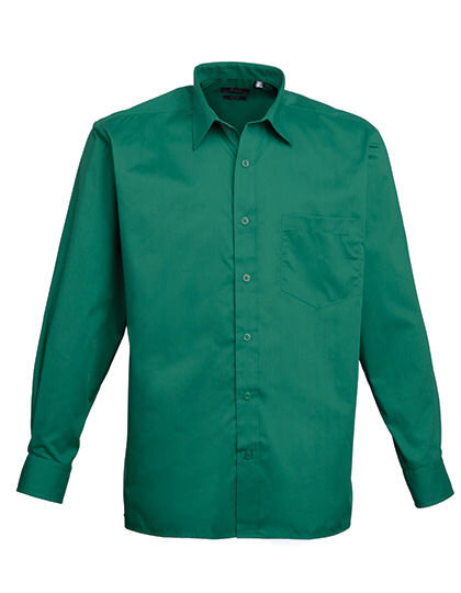 Men&acute;s Poplin Long Sleeve Shirt, Premier Workwear PR200 // PW200