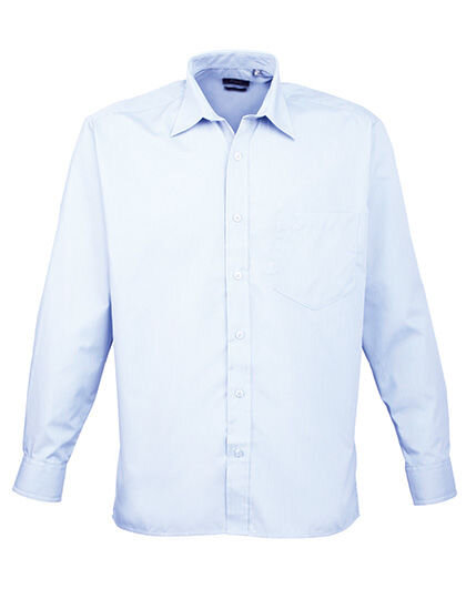 Men&acute;s Poplin Long Sleeve Shirt, Premier Workwear PR200 // PW200