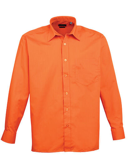 Men&acute;s Poplin Long Sleeve Shirt, Premier Workwear PR200 // PW200