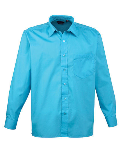 Men&acute;s Poplin Long Sleeve Shirt, Premier Workwear PR200 // PW200