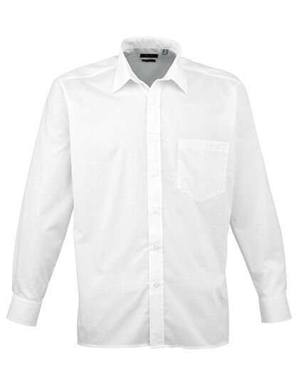 Men&acute;s Poplin Long Sleeve Shirt, Premier Workwear PR200 // PW200