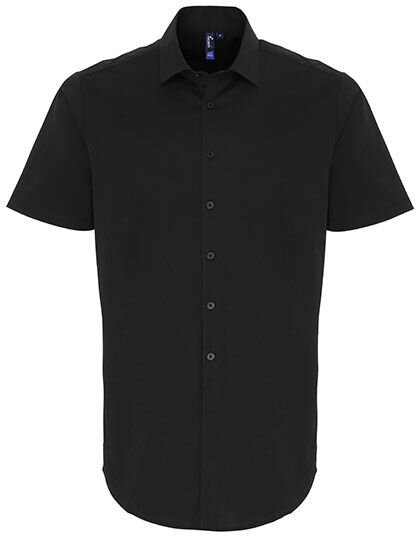 Men&acute;s Stretch Fit Poplin Short Sleeve Cotton Shirt, Premier Workwear PR246 // PW246