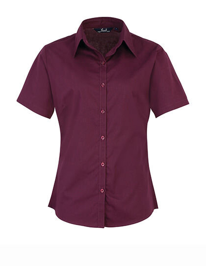 Women&acute;s Poplin Short Sleeve Blouse, Premier Workwear PR302 // PW302