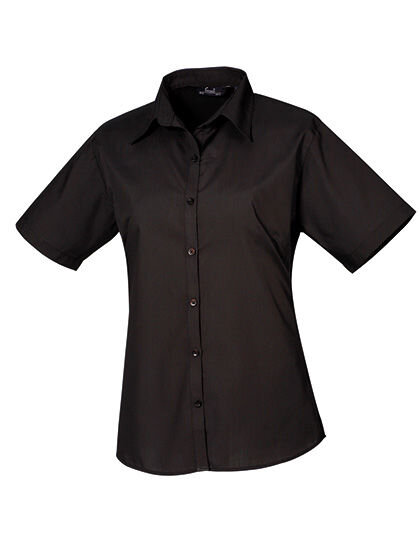 Women&acute;s Poplin Short Sleeve Blouse, Premier Workwear PR302 // PW302