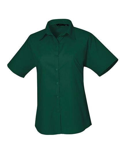 Women&acute;s Poplin Short Sleeve Blouse, Premier Workwear PR302 // PW302