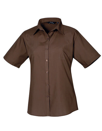 Women&acute;s Poplin Short Sleeve Blouse, Premier Workwear PR302 // PW302