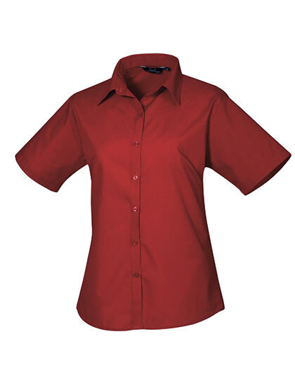 Women&acute;s Poplin Short Sleeve Blouse, Premier Workwear PR302 // PW302