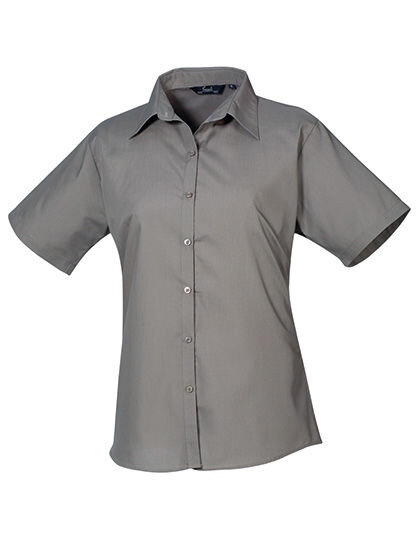 Women&acute;s Poplin Short Sleeve Blouse, Premier Workwear PR302 // PW302