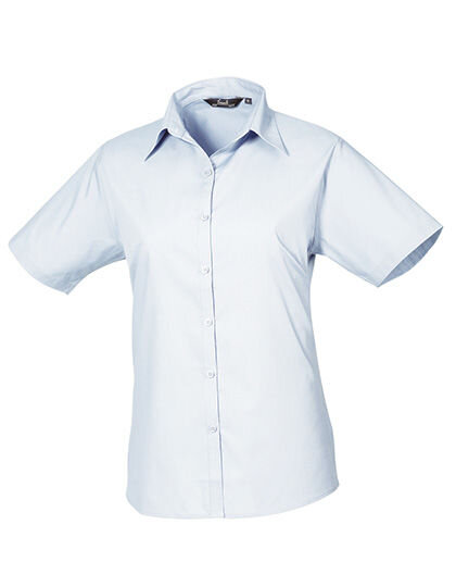 Women&acute;s Poplin Short Sleeve Blouse, Premier Workwear PR302 // PW302