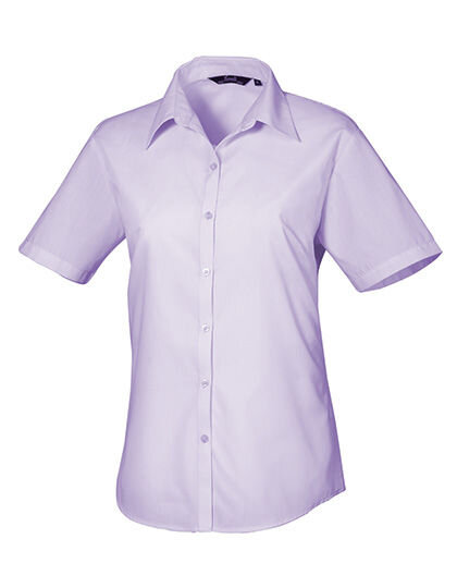 Women&acute;s Poplin Short Sleeve Blouse, Premier Workwear PR302 // PW302