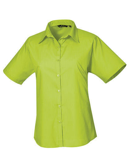 Women&acute;s Poplin Short Sleeve Blouse, Premier Workwear PR302 // PW302