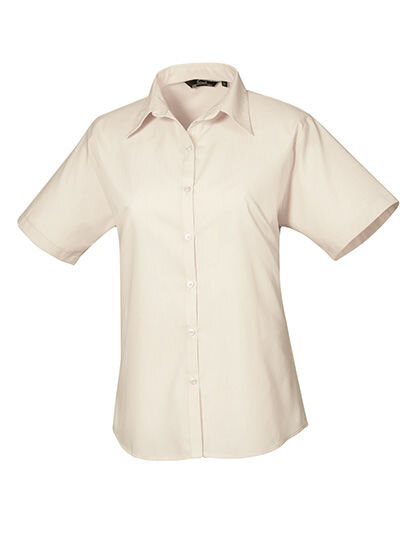 Women&acute;s Poplin Short Sleeve Blouse, Premier Workwear PR302 // PW302