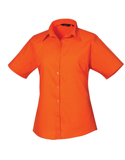 Women&acute;s Poplin Short Sleeve Blouse, Premier Workwear PR302 // PW302