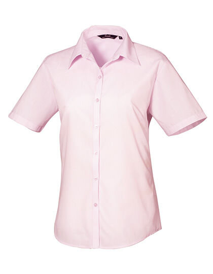 Women&acute;s Poplin Short Sleeve Blouse, Premier Workwear PR302 // PW302