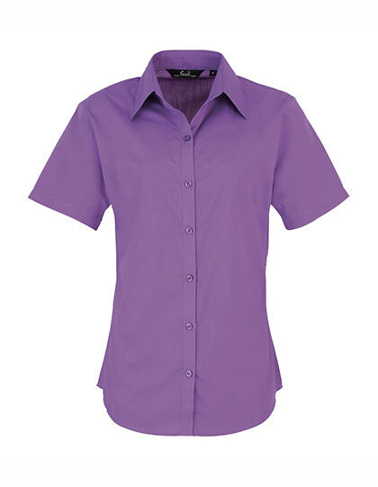 Women&acute;s Poplin Short Sleeve Blouse, Premier Workwear PR302 // PW302