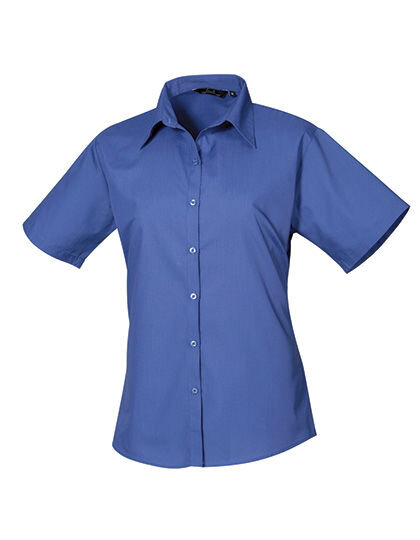 Women&acute;s Poplin Short Sleeve Blouse, Premier Workwear PR302 // PW302