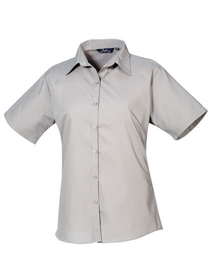 Women&acute;s Poplin Short Sleeve Blouse, Premier Workwear PR302 // PW302