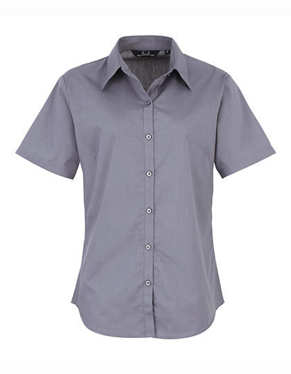 Women&acute;s Poplin Short Sleeve Blouse, Premier Workwear PR302 // PW302