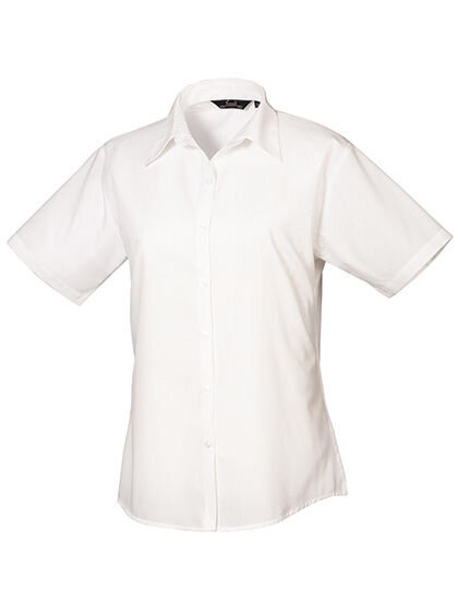 Women&acute;s Poplin Short Sleeve Blouse, Premier Workwear PR302 // PW302