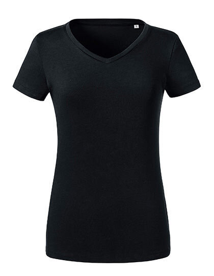 Ladies&acute; Pure Organic V-Neck Tee, Russell Pure Organic R-103F-0 // Z103F