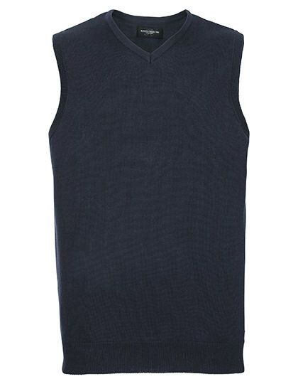 V-Neck Sleeveless Knitted Pullover, Russell Collection R-716M-0 // Z716