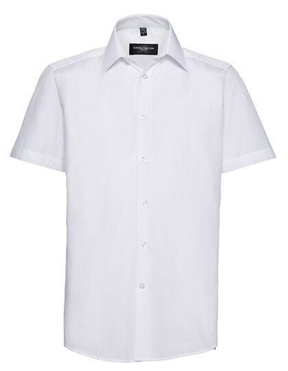 Men&acute;s Short Sleeve Tailored Polycotton Poplin Shirt, Russell Collection R-925M-0 // Z925