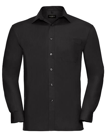 Men&acute;s Long Sleeve Classic Pure Cotton Poplin Shirt, Russell Collection R-936M-0 // Z936