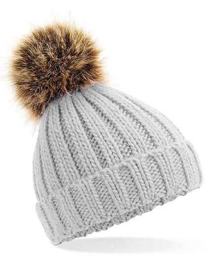 Infant Faux Fur Pom Pom Chunky Beanie, Beechfield B412a // CB412a